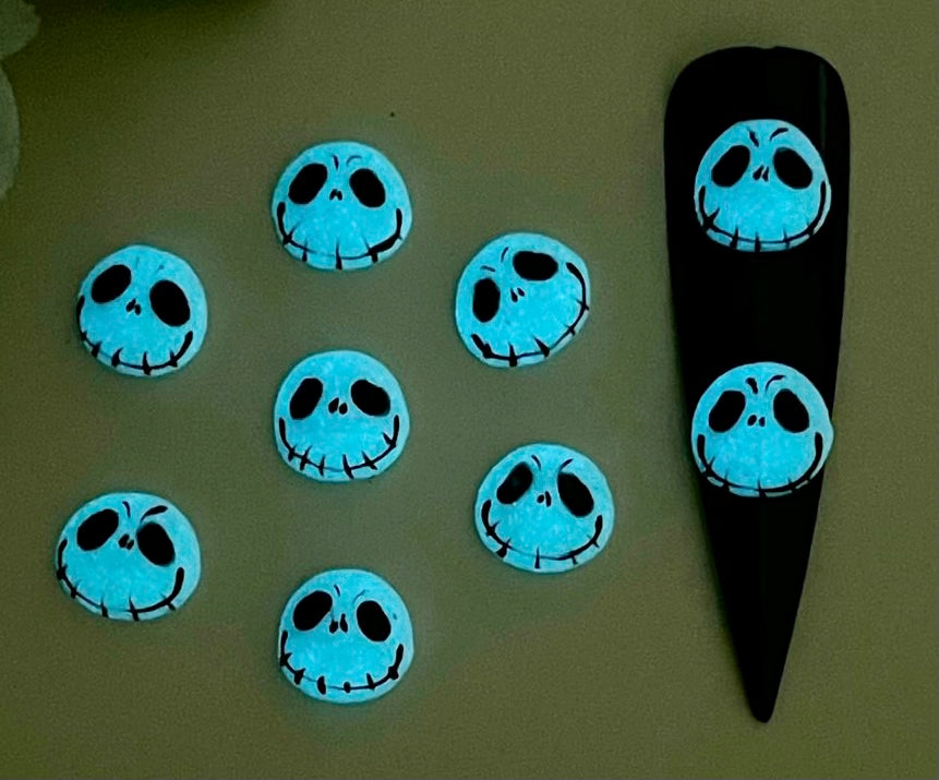 3D Handmade Acrylic Halloween Jack Glow in the dark Charms 4pcs