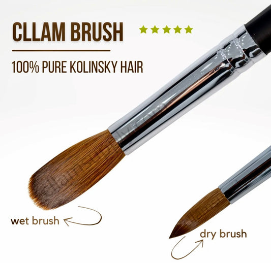 CLLAM Acrylic Brush 100% Kolinsky *Crimped Option available*
