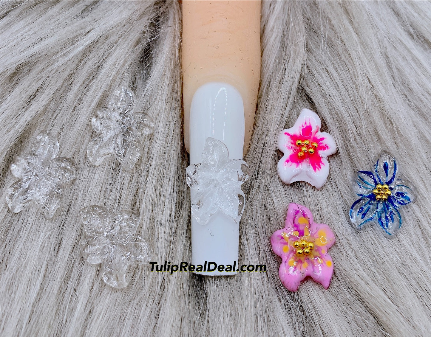 PLAIN Premade 3D Sculpted gel Flowers nail charms