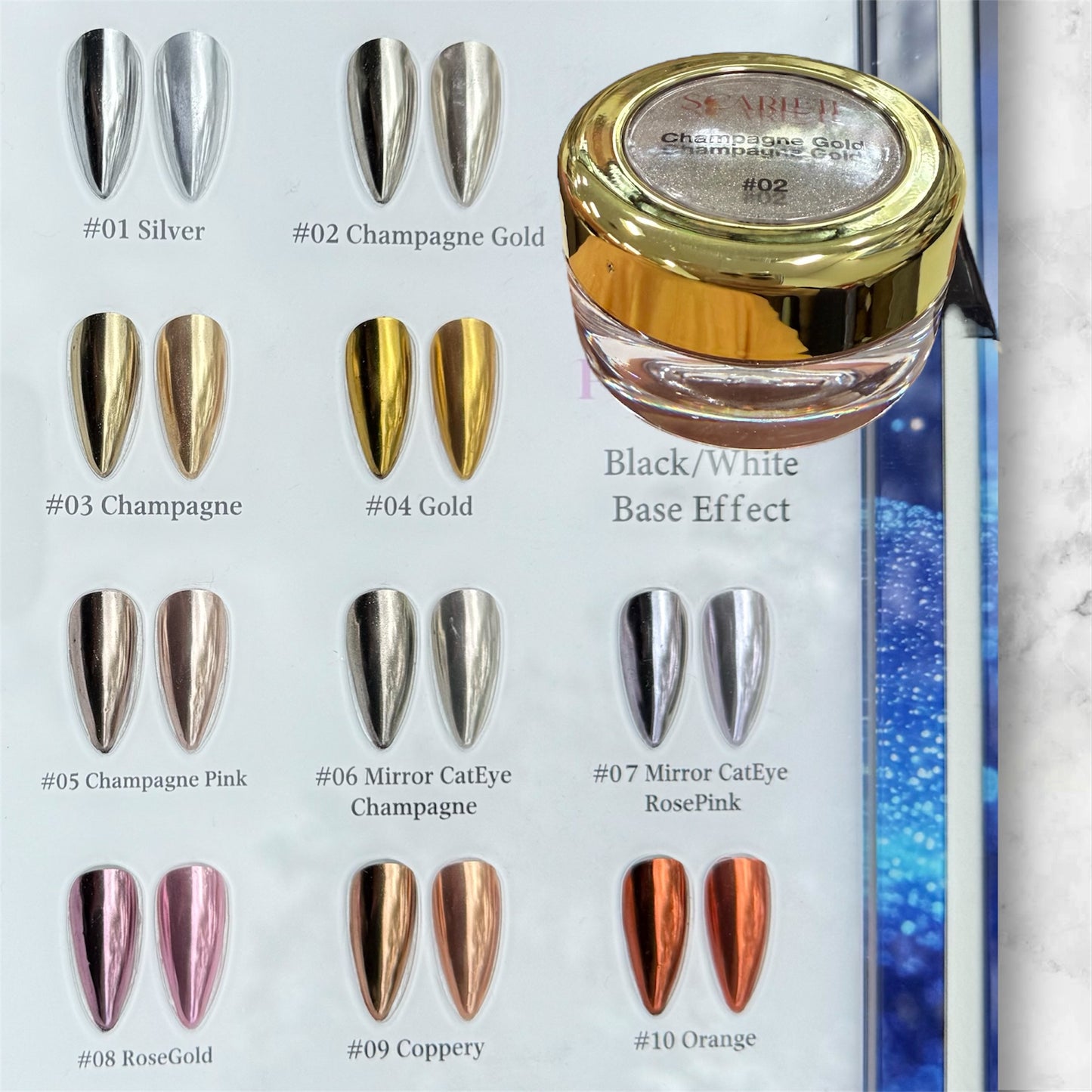 Metallic Solid Chrome Powder Colors 2grams