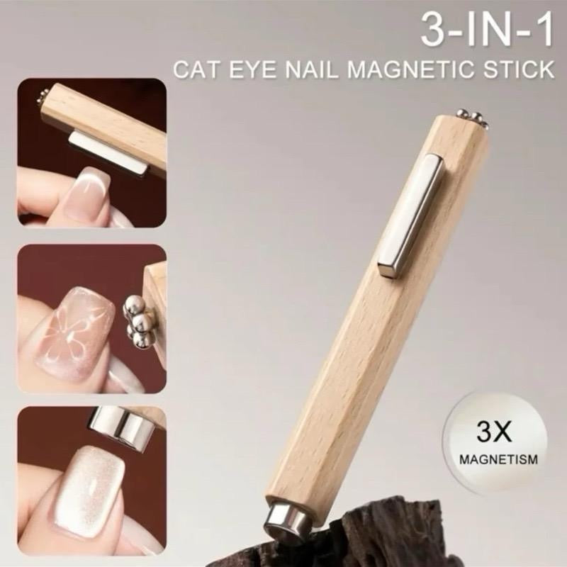 3in1 Wood Magnet Tool for Cat Eye design effect for Nail Art tool