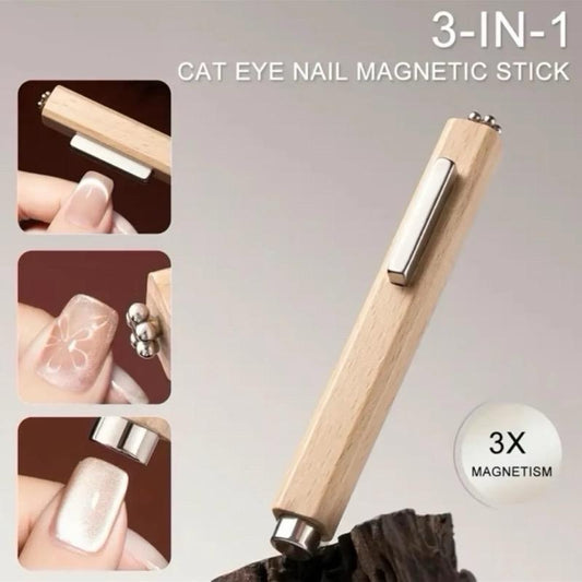 3in1 Wood Magnet Tool for Cat Eye design effect for Nail Art tool