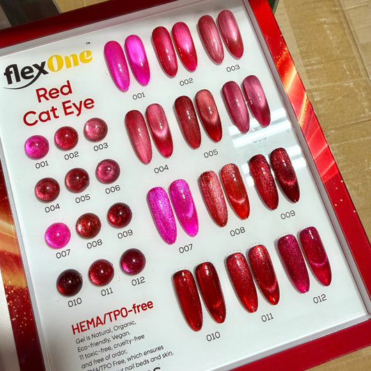 FlexOne RED Cat Eye Gel Polish collection 12 colors