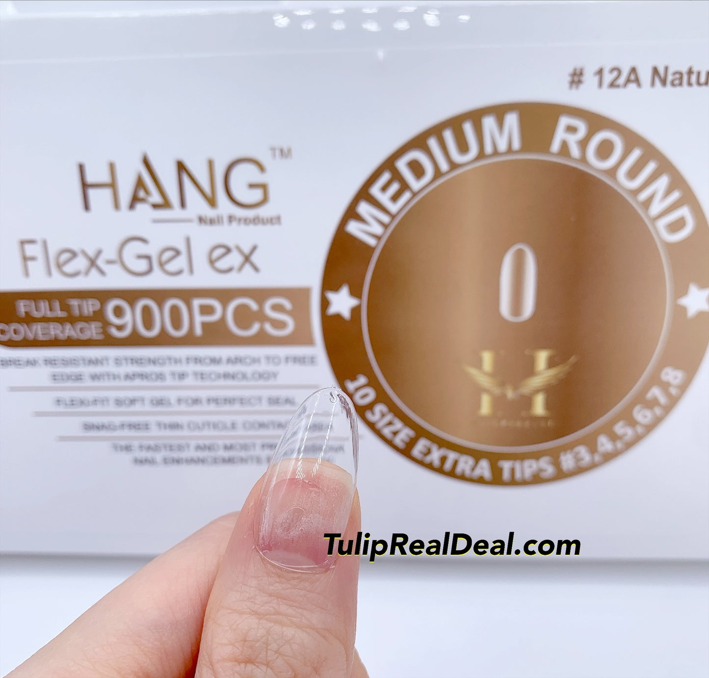 HANG MEDIUM ROUND Flex Gel X Full Cover BOX OF TIPS 1000pcs