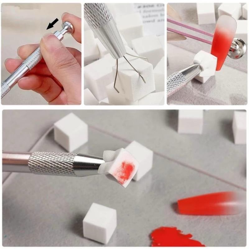 Set 100pcs sponge and Grabbing pen for Ombre gel blend Nail Art tool