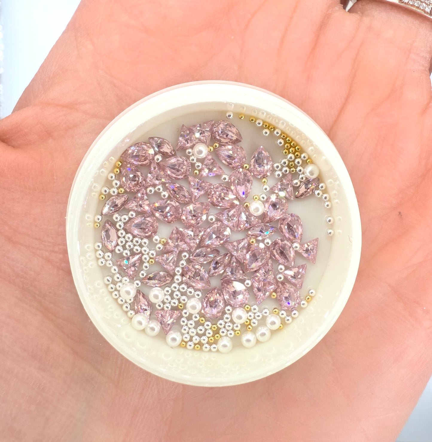 Mini Rhinestones for Heart and Butterflies Nail Designs