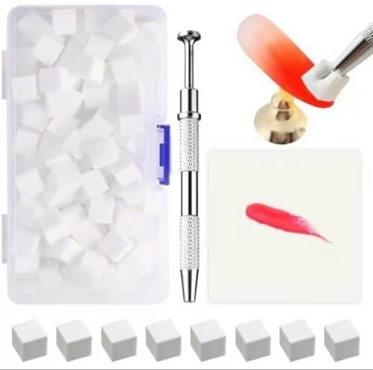 Set 100pcs sponge and grabbing pen for ombre gel blend effect