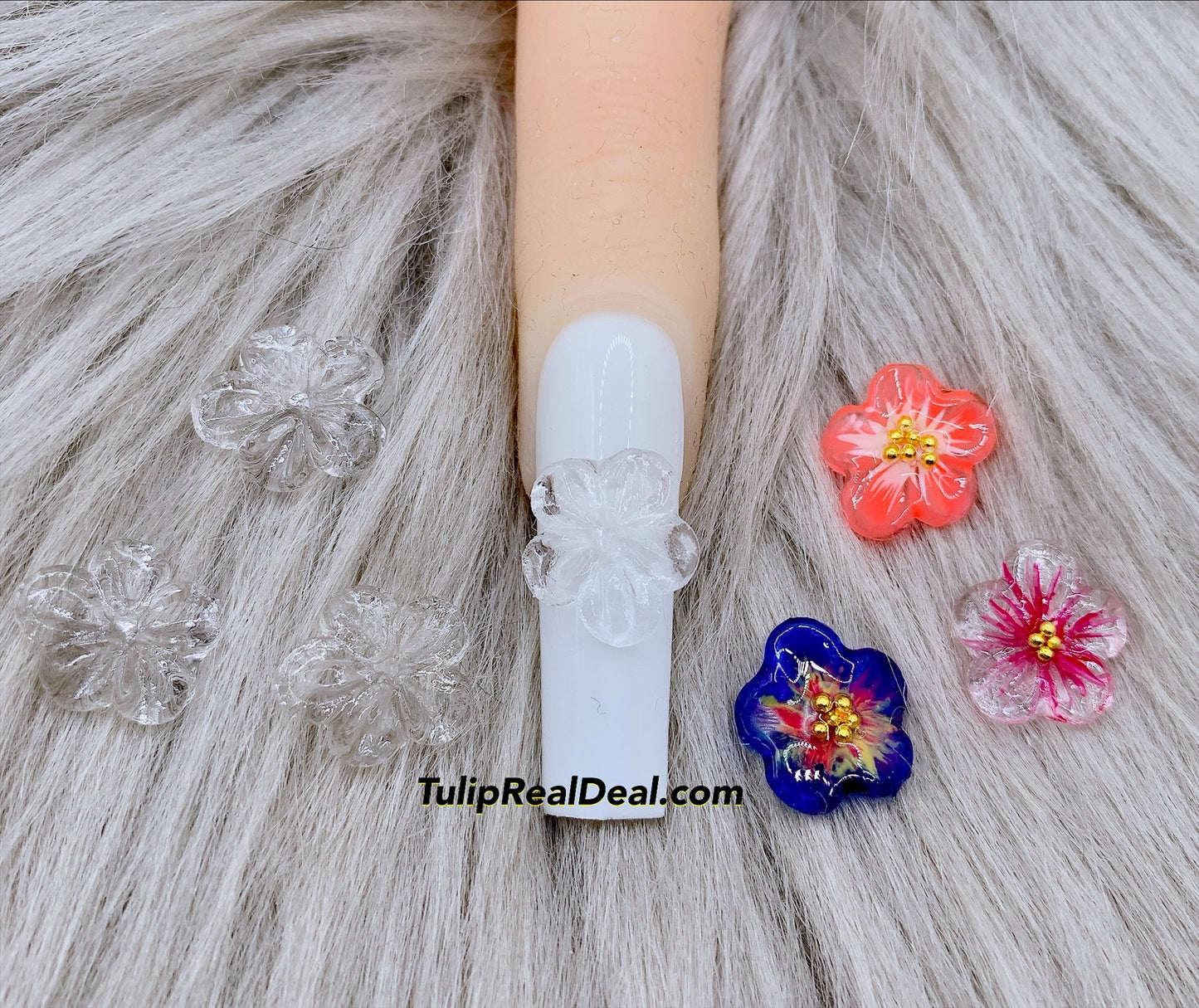 PLAIN Premade 3D Sculpted gel Flowers nail charms