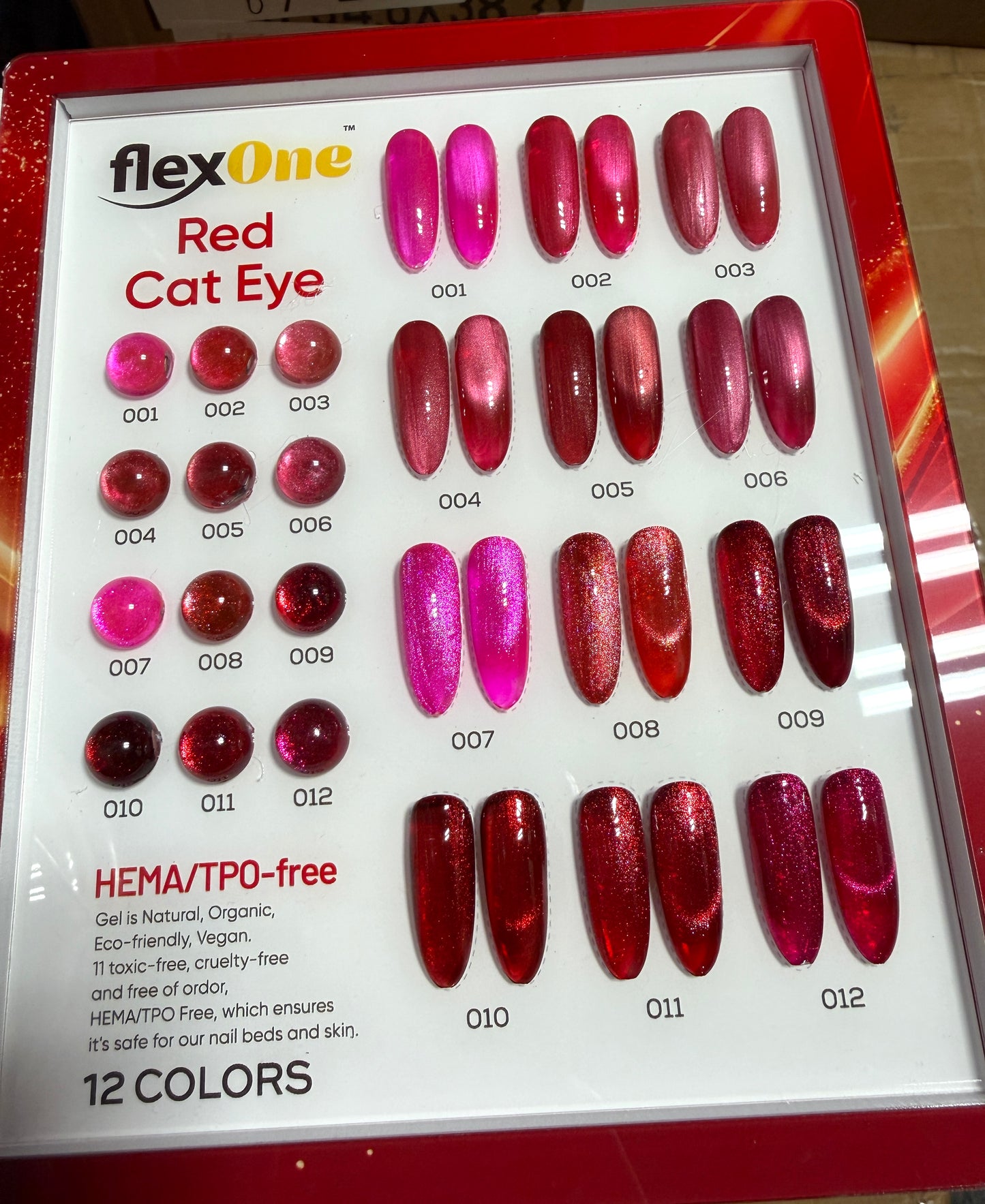 FlexOne RED Cat Eye Gel Polish collection 12 colors