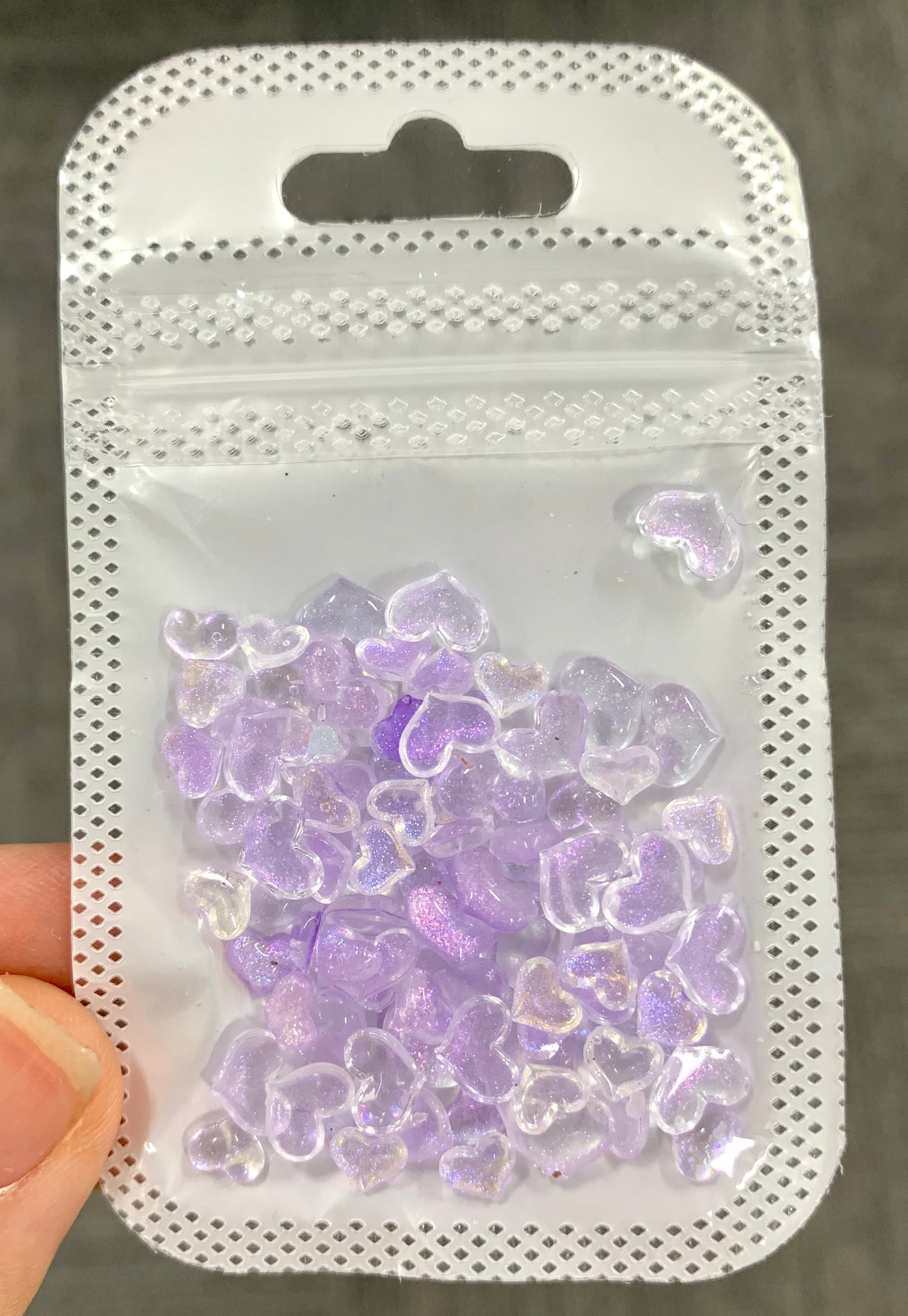 3D Heart Clear Resin nail charms