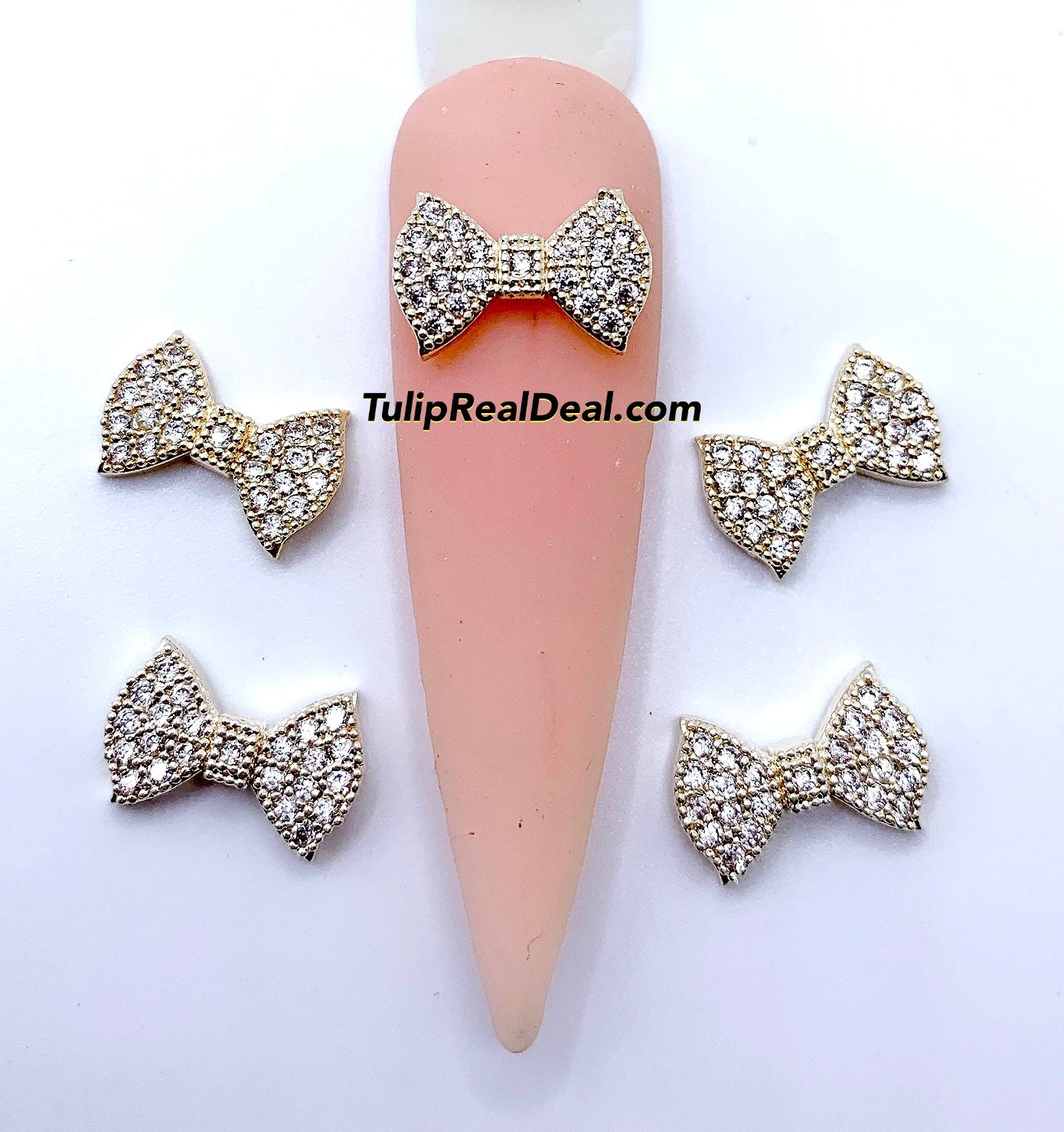 Zircon Bling Fancy Bow charms 4pcs