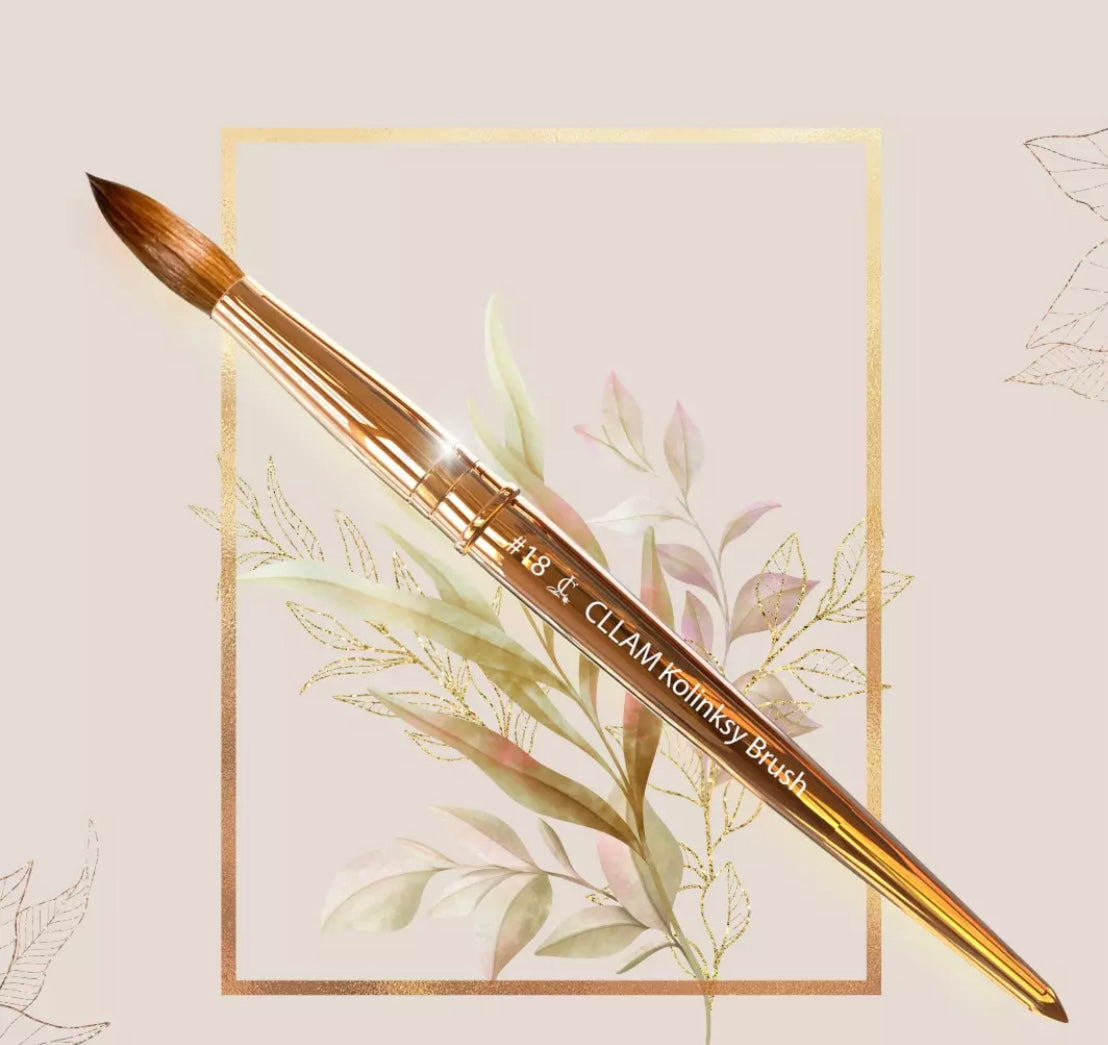 CLLAM Acrylic Brush 100% Kolinsky *Crimped Option available*
