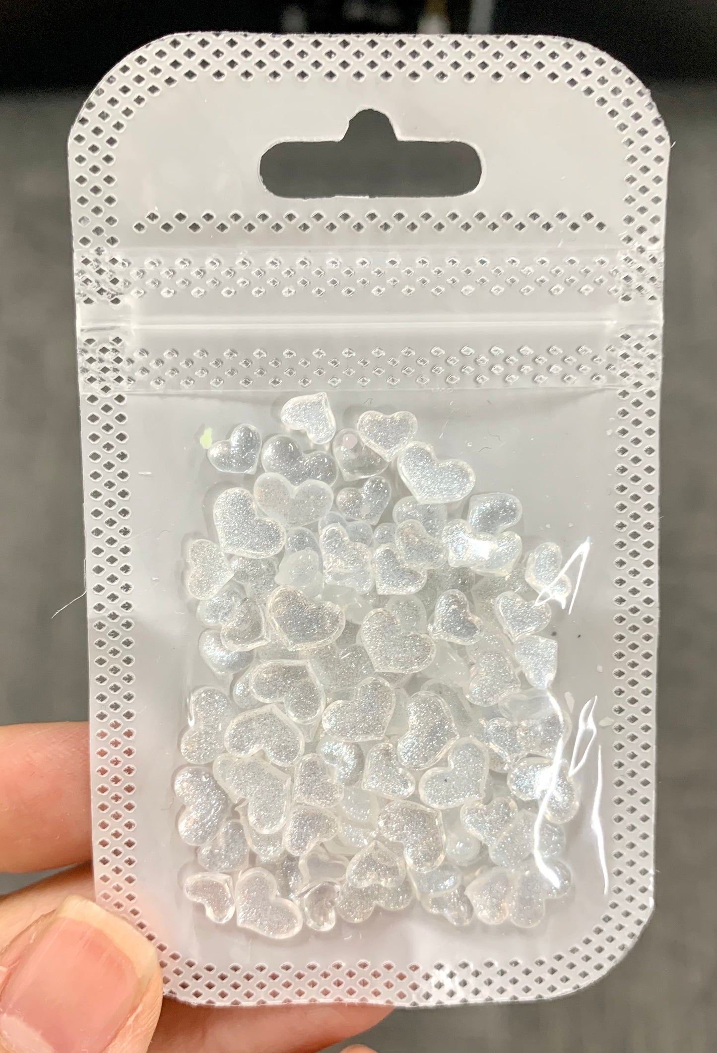 3D Heart Clear Resin nail charms