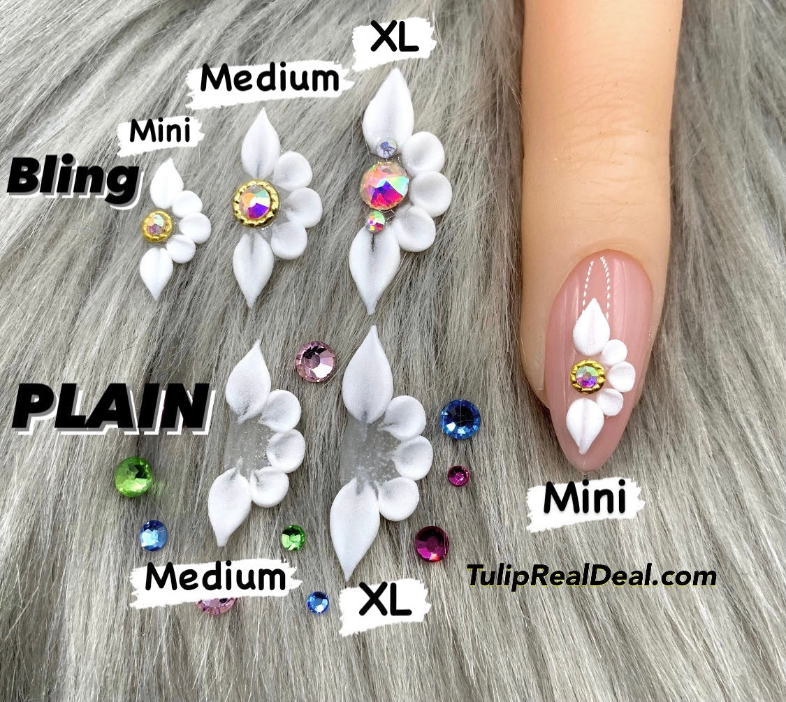Elegant Floral 3D Nail Designs