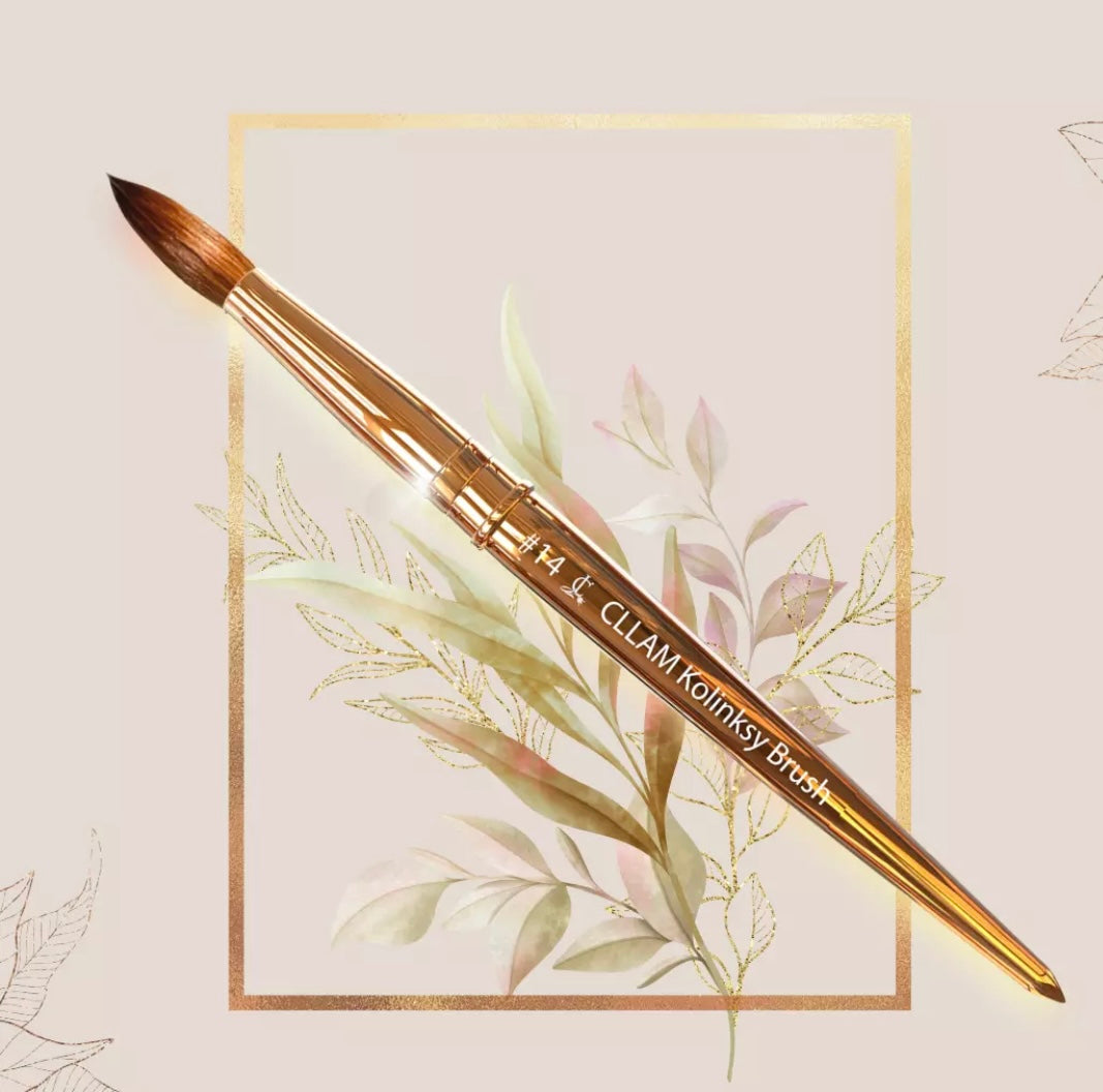 CLLAM Acrylic Brush 100% Kolinsky *Crimped Option available*