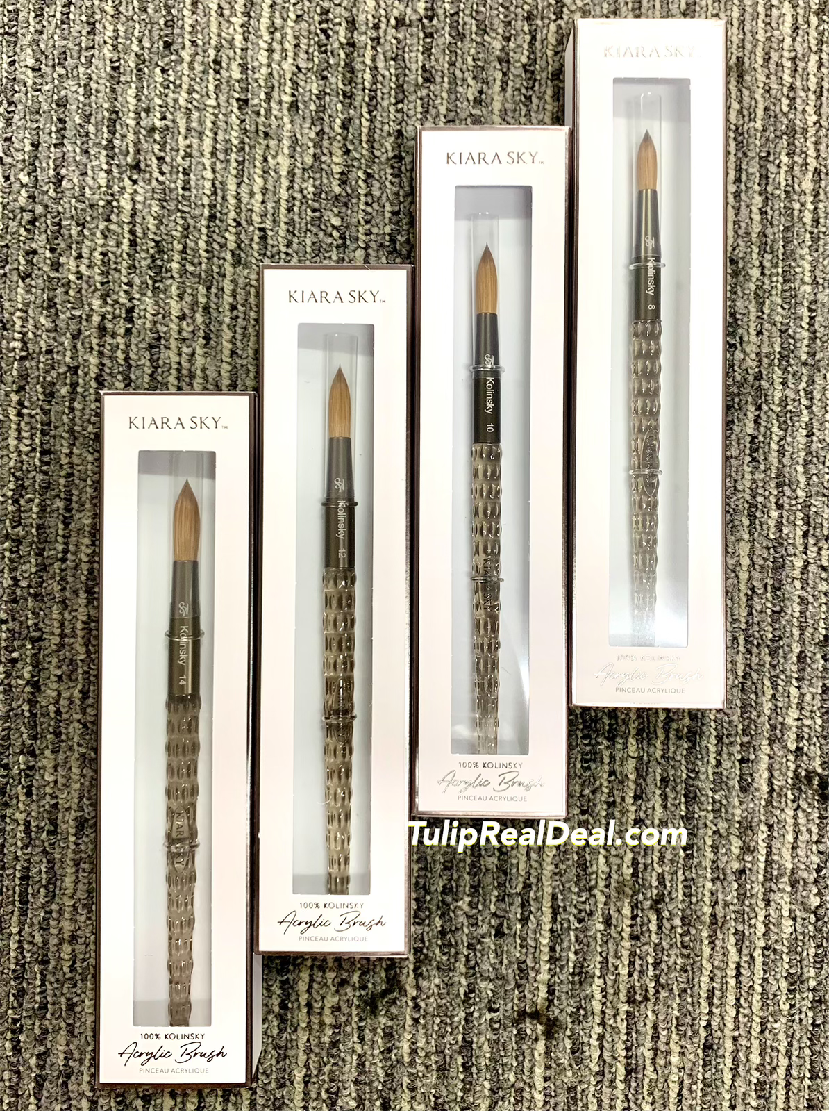 BLACK Kiara Sky 100% Kolinsky Acrylic Brush *Crimped Option Available*