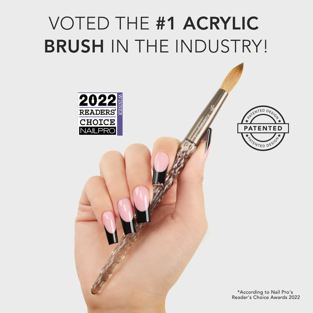BLACK Kiara Sky 100% Kolinsky Acrylic Brush *Crimped Option Available*