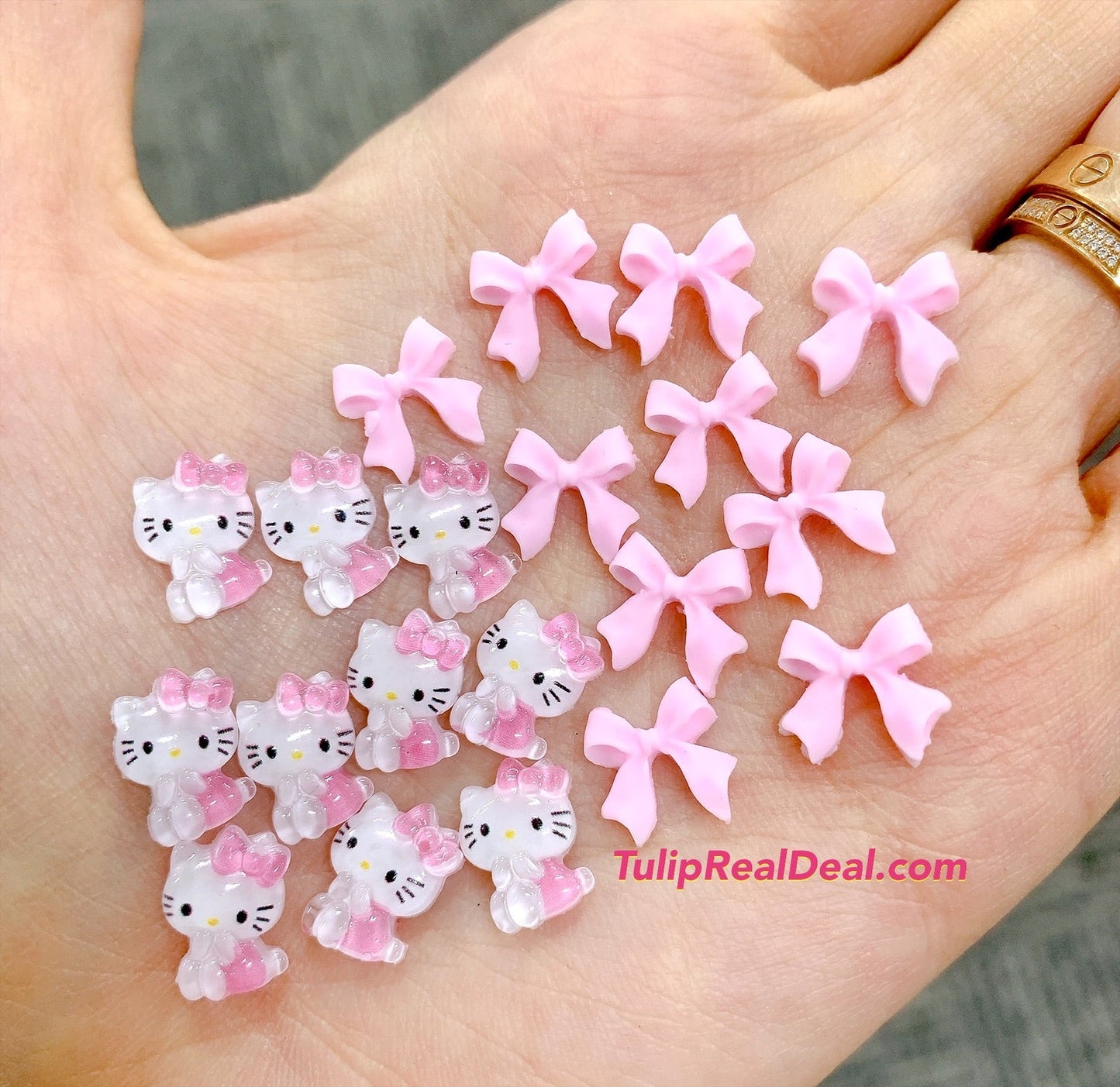 3D Cat Cartoon Charms Bows