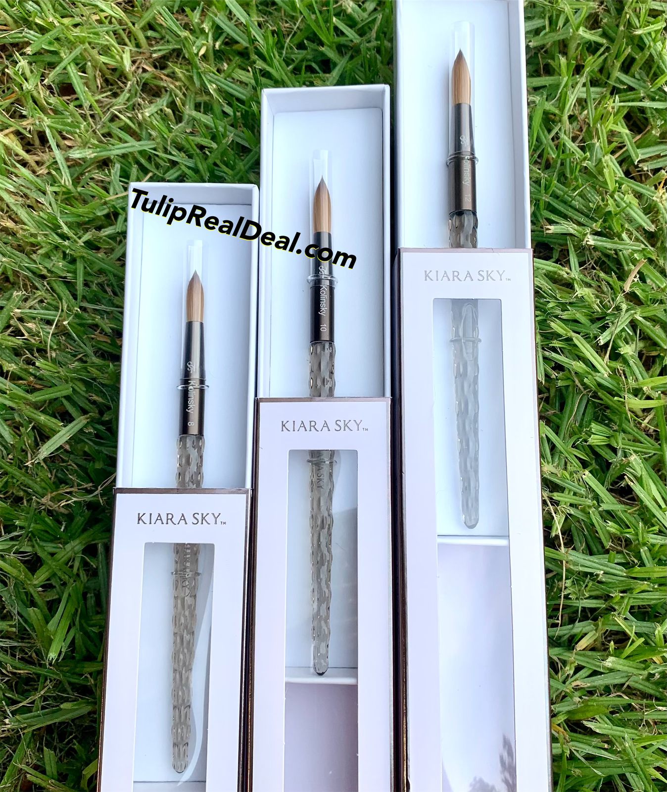 BLACK Kiara Sky 100% Kolinsky Acrylic Brush *Crimped Option Available*