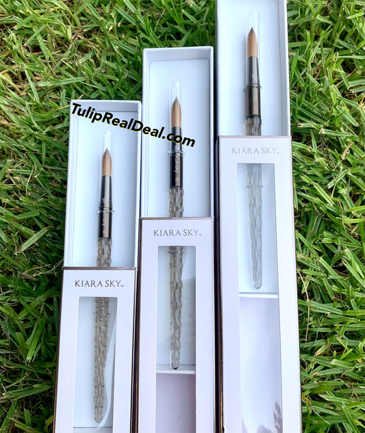 BLACK Kiara Sky 100% Kolinsky Acrylic Brush *Crimped Option Available*