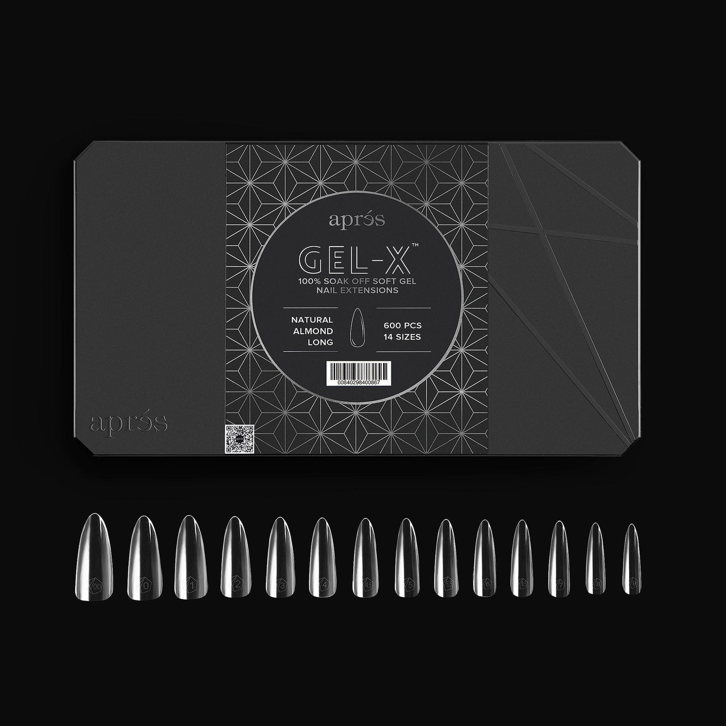 GEL-X NATURAL ALMOND LONG BOX OF TIPS - PRO (600PCS)