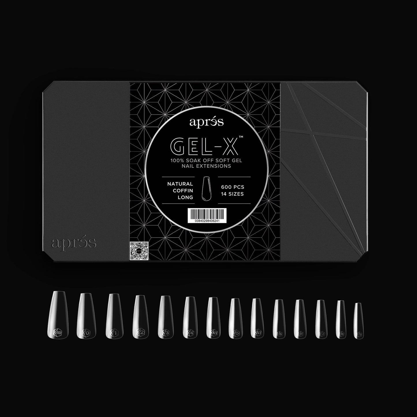 GEL-X NATURAL COFFIN LONG BOX OF TIPS - PRO (600PCS)