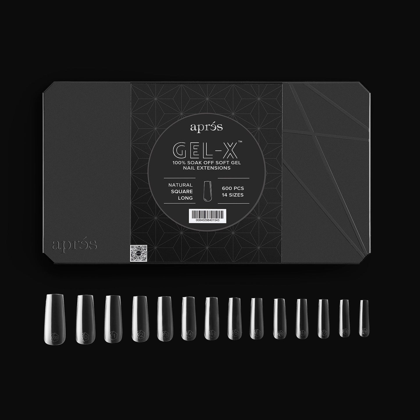GEL-X NATURAL SQUARE LONG BOX OF TIPS - PRO (600PCS)