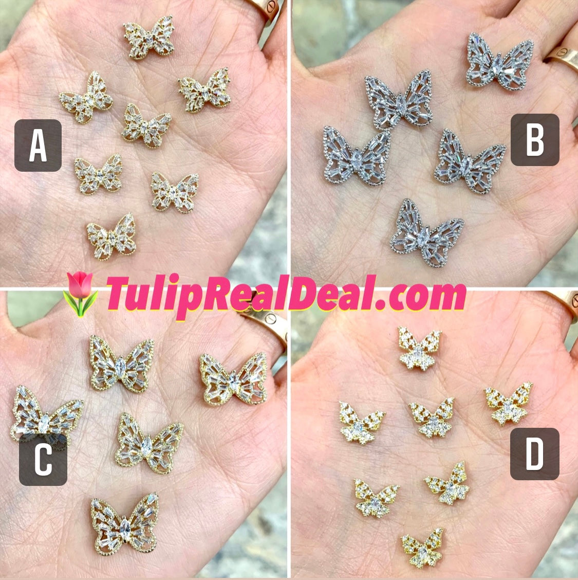 Bling Butterfly 3D charm 1 piece