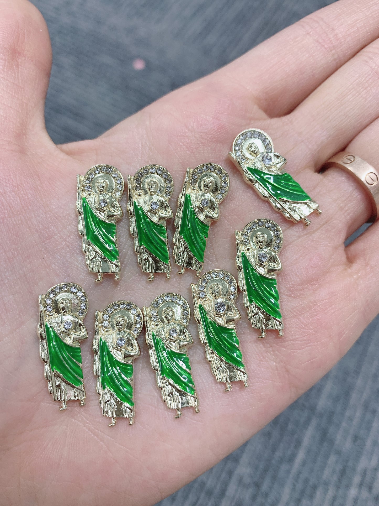 San Judas 3D Bling nail charms