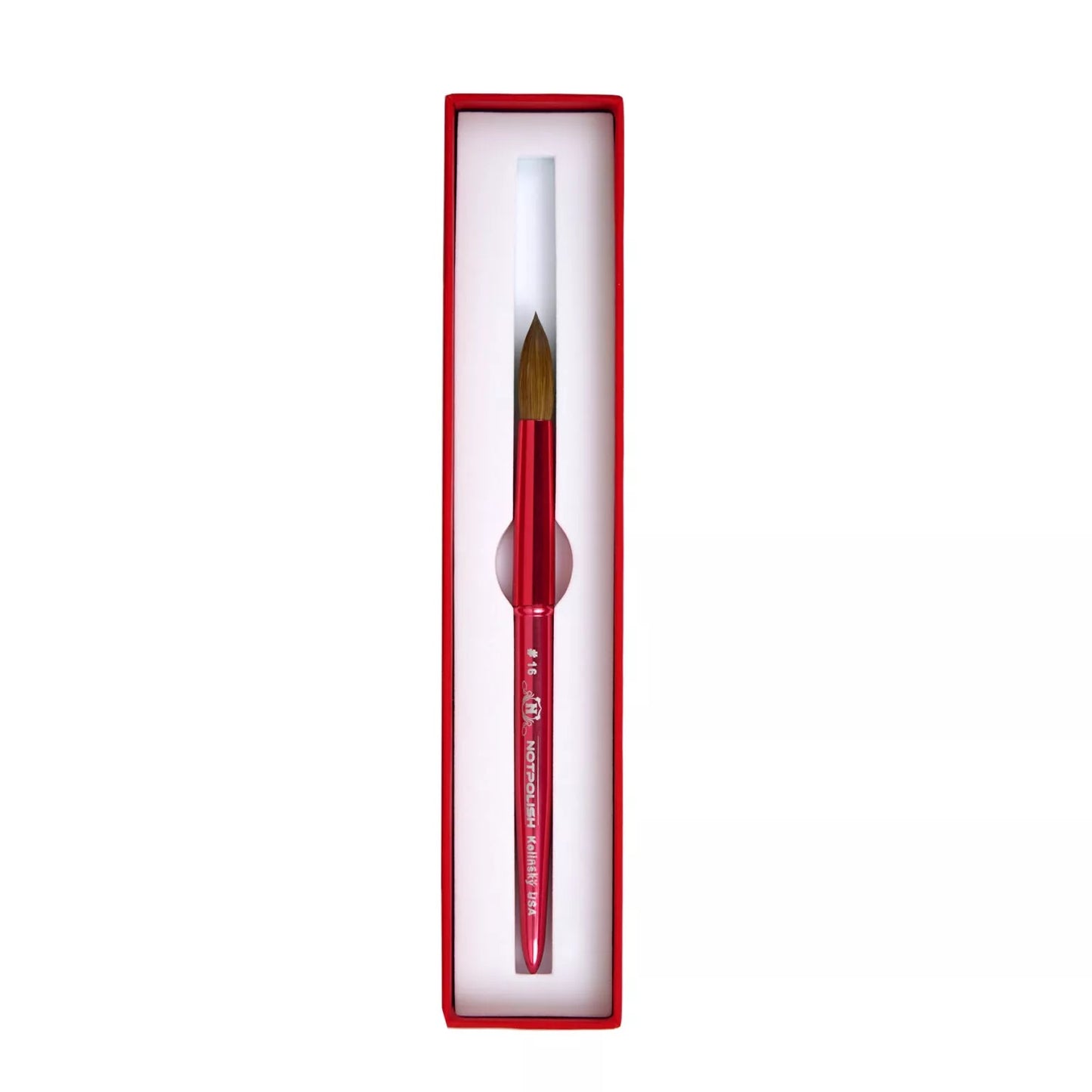 NOT POLISH 100% Kolinsky Acrylic Brush Aluminum Handle *Crimped Option available*