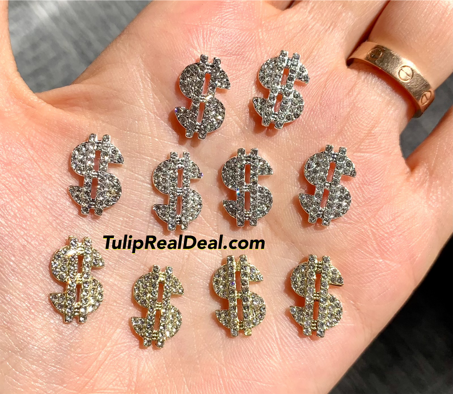 Bling Dollar Sign 3D Nail charm 4pcs