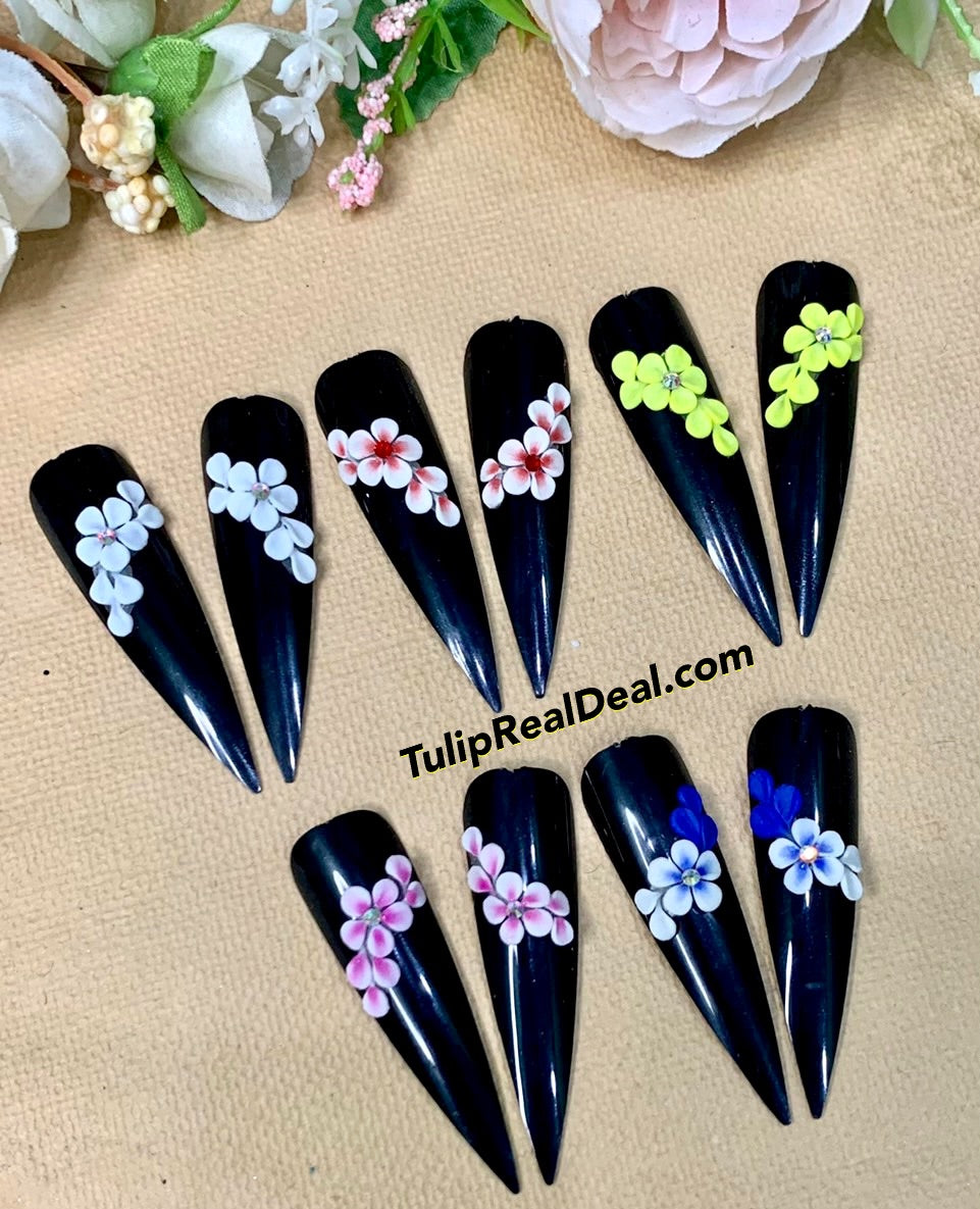 NEW 3D Acrylic Flowers 4pcs