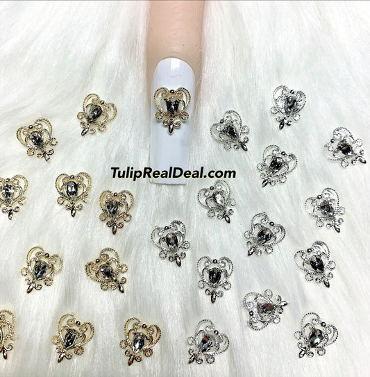 10pcs Heart nail charms