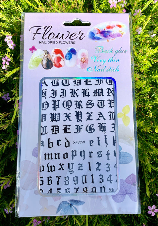 Sticker English Letter Black