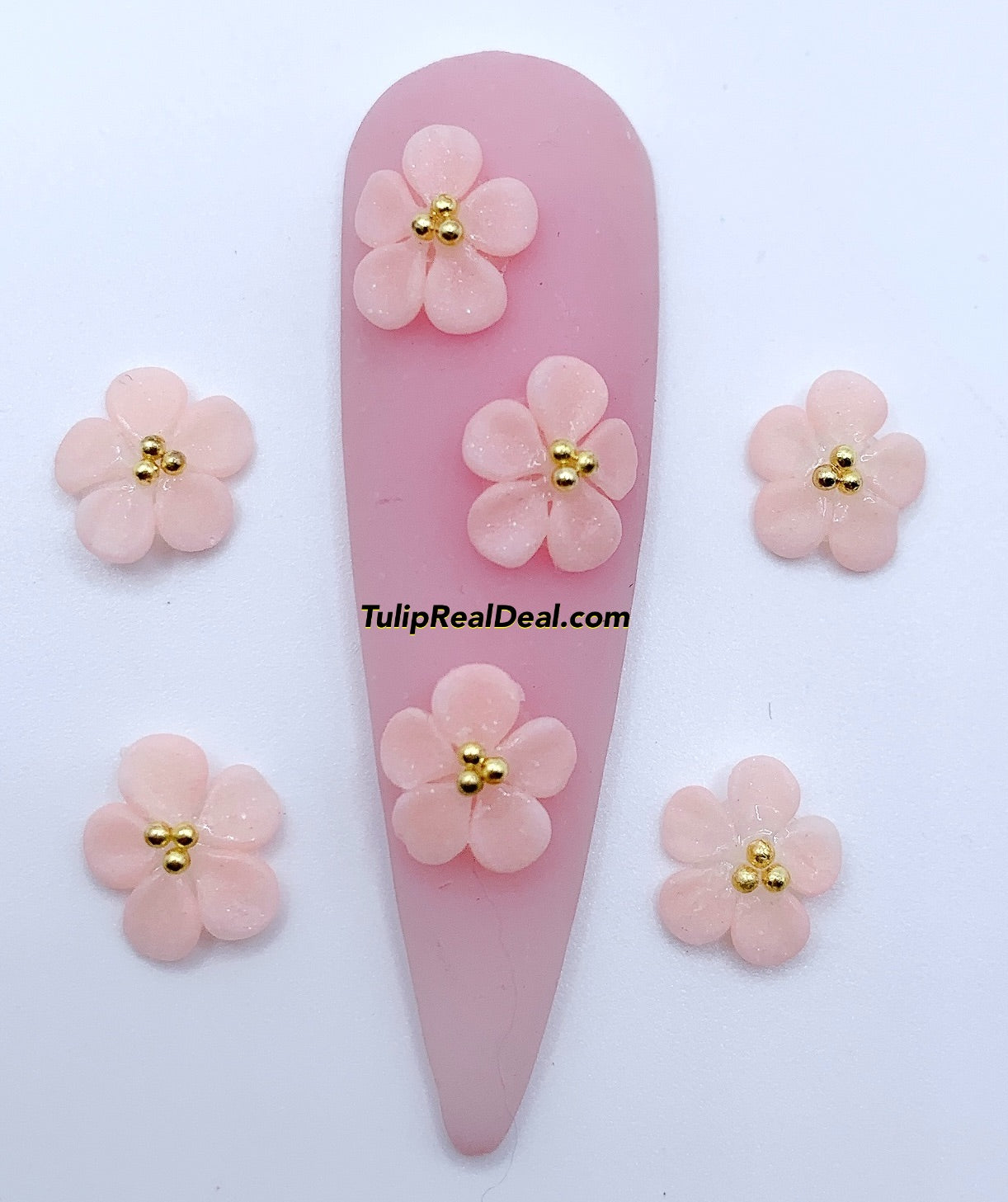 HANDMADE 3D Nude Acrylic Flowers Mini 5pcs