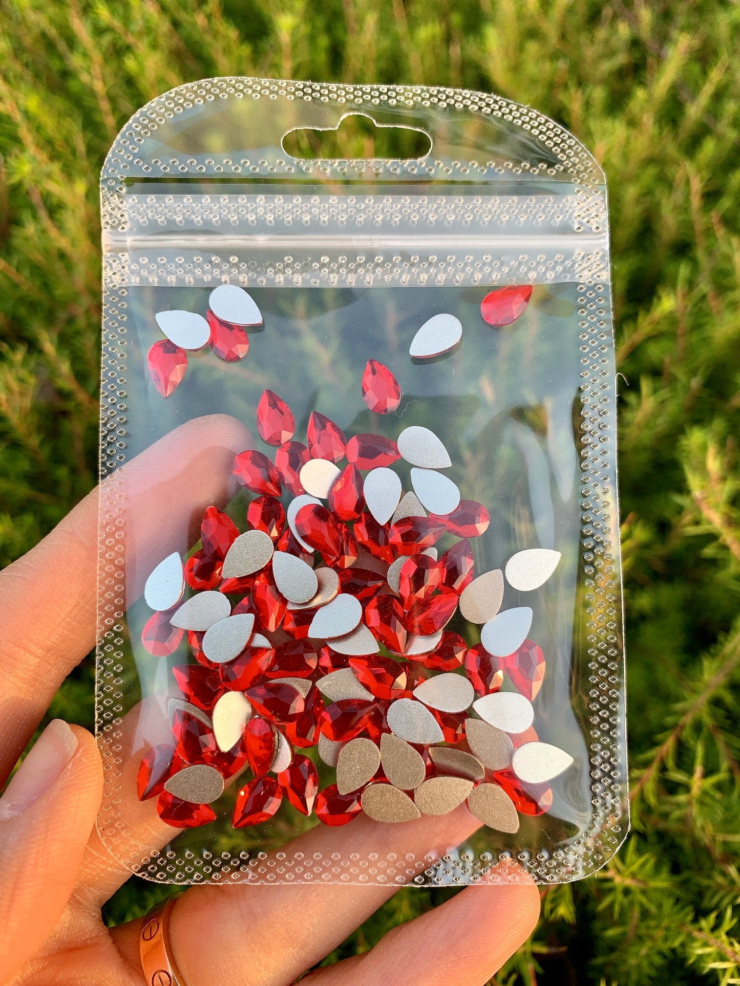 RED Rhinestone Pear/ Flame Rhinestones