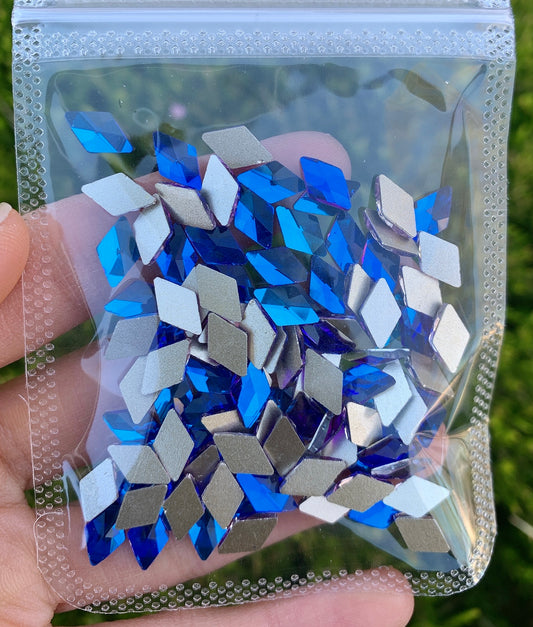 Radiant Blue Rhinestone Rhombus Large