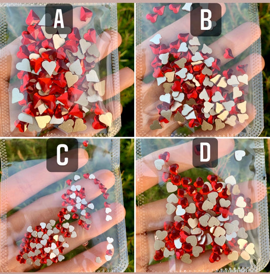 RED Rhinestone Heart Rhinestones
