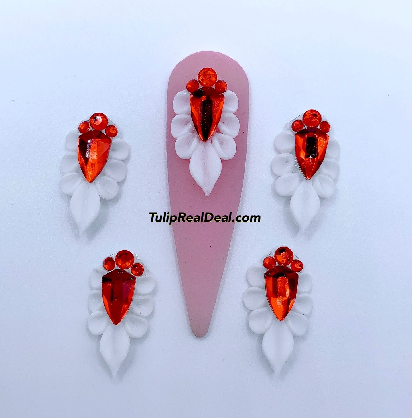 HANDMADE 3D Red bling Acrylic Flowers Christmas