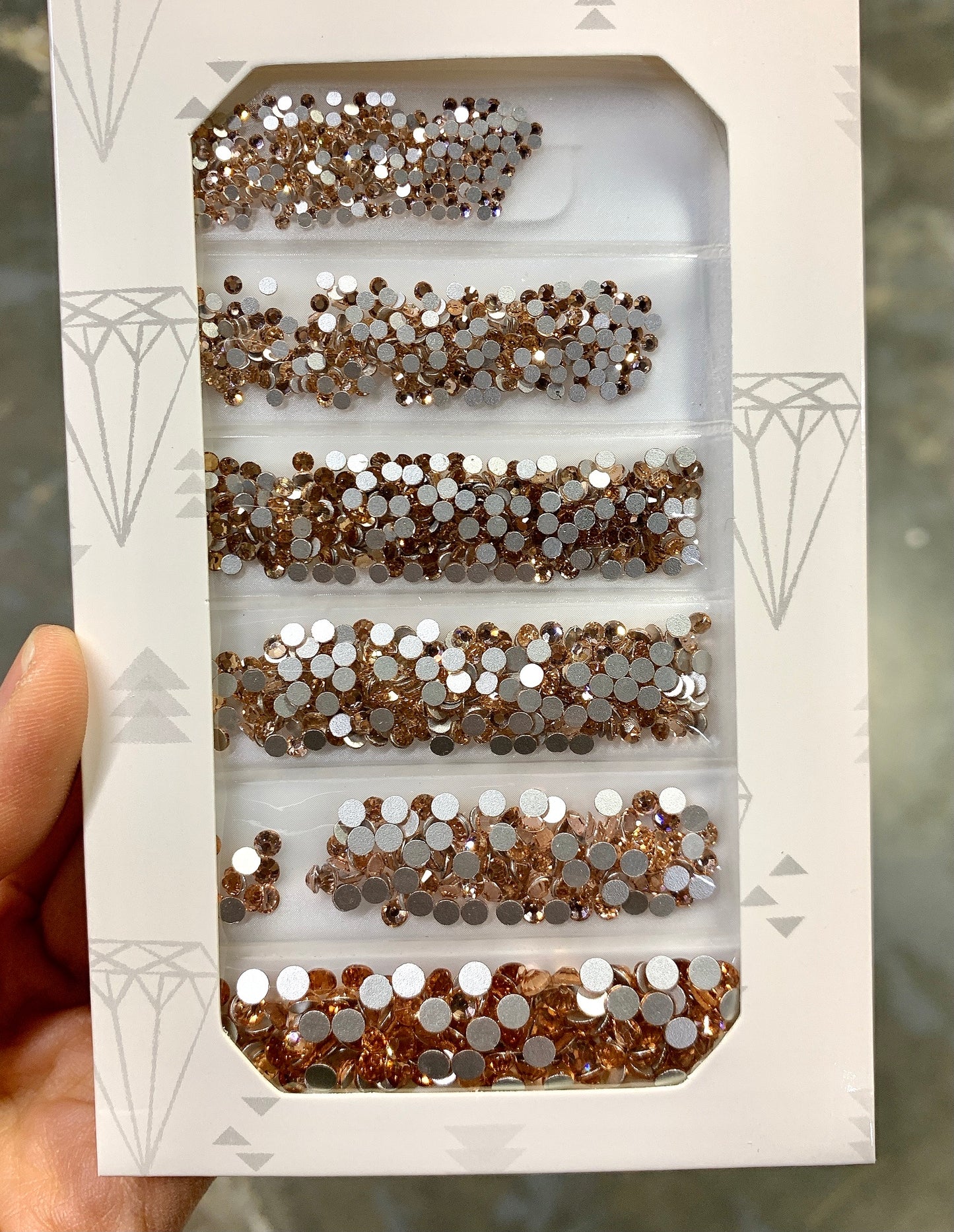 Mixed Crystal Flatback Assorted Pack - Rose Gold