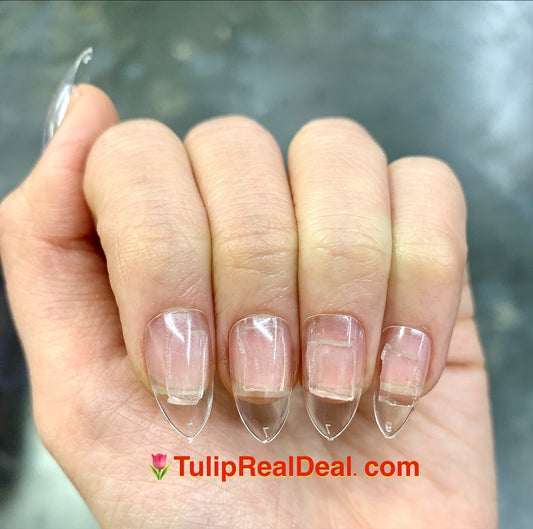 Short Almond Press-On Full Cover Tips Soft Gel