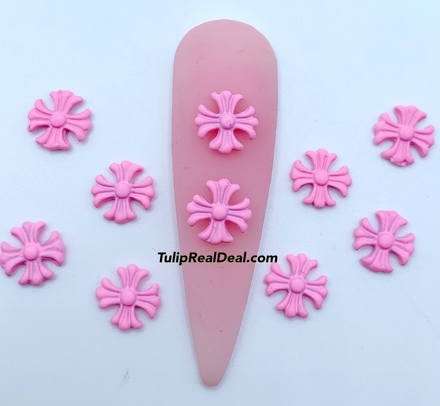 10pcs PINK cross charms (small)
