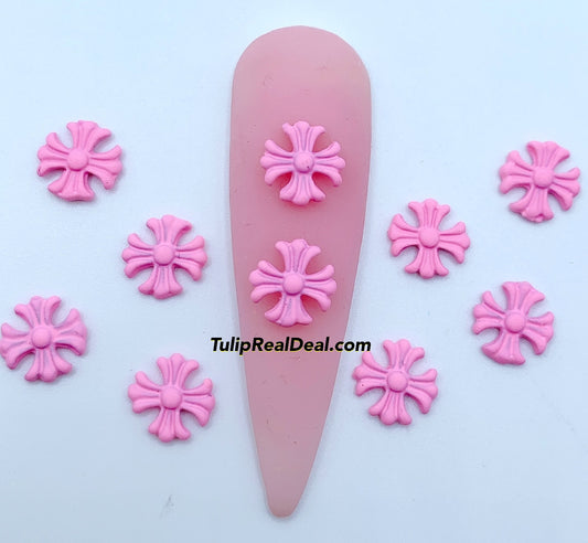 10pcs PINK cross charms (small)