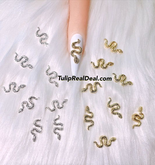 10pcs Snake nail charms