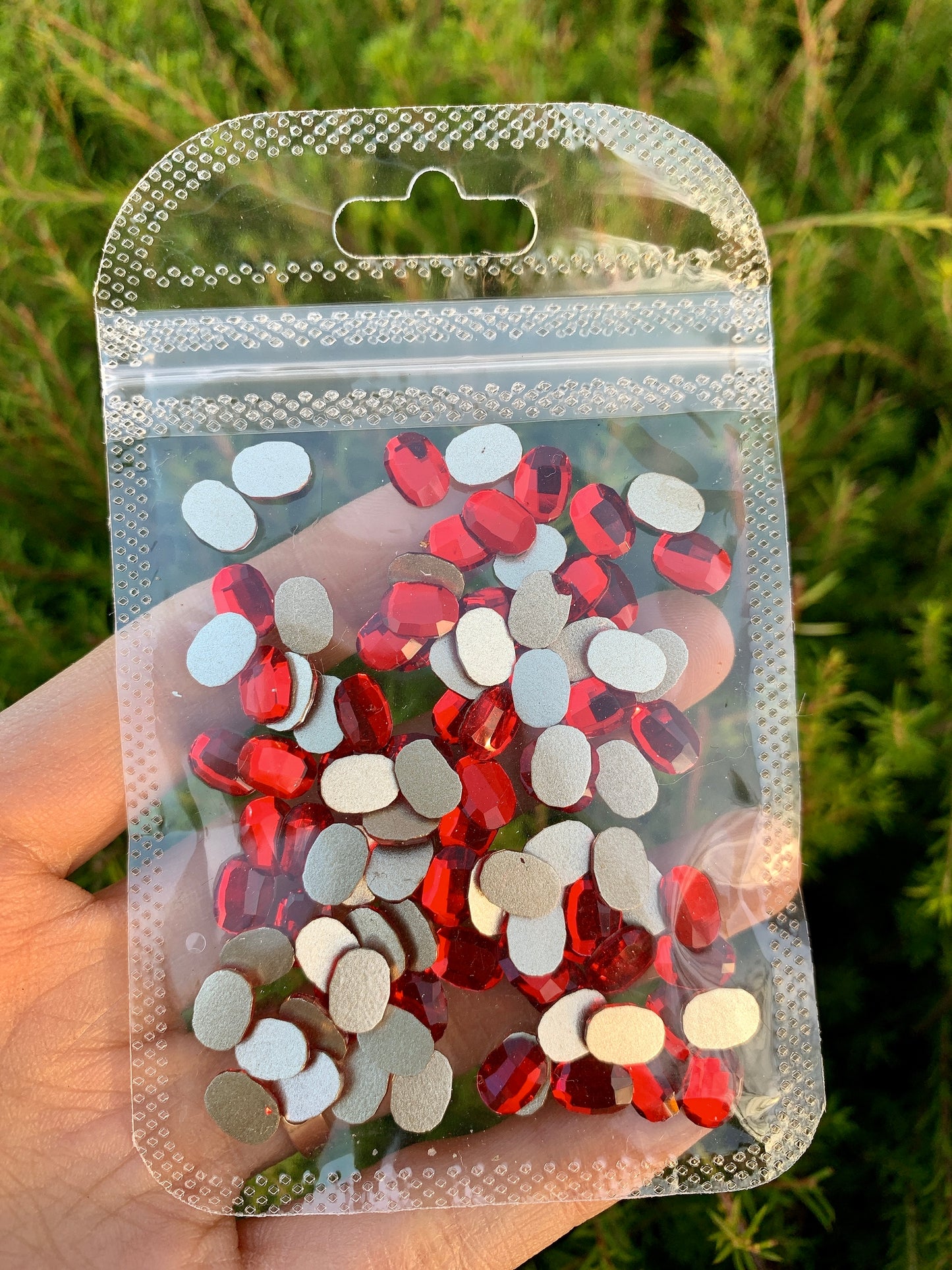 RED Rhinestone Oval/ Rectangle Rhinestones