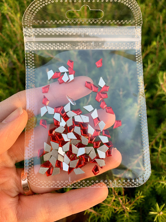 RED Rhinestone Rhombus/ Kite Rhinestones