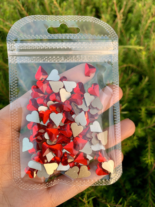 RED Rhinestone Heart Rhinestones