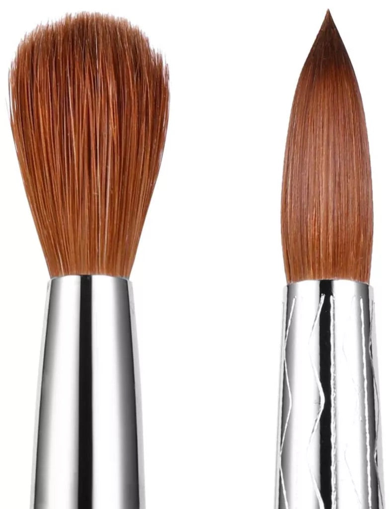 NOT POLISH 100% Kolinsky Acrylic Brush Aluminum Handle *Crimped Option available*