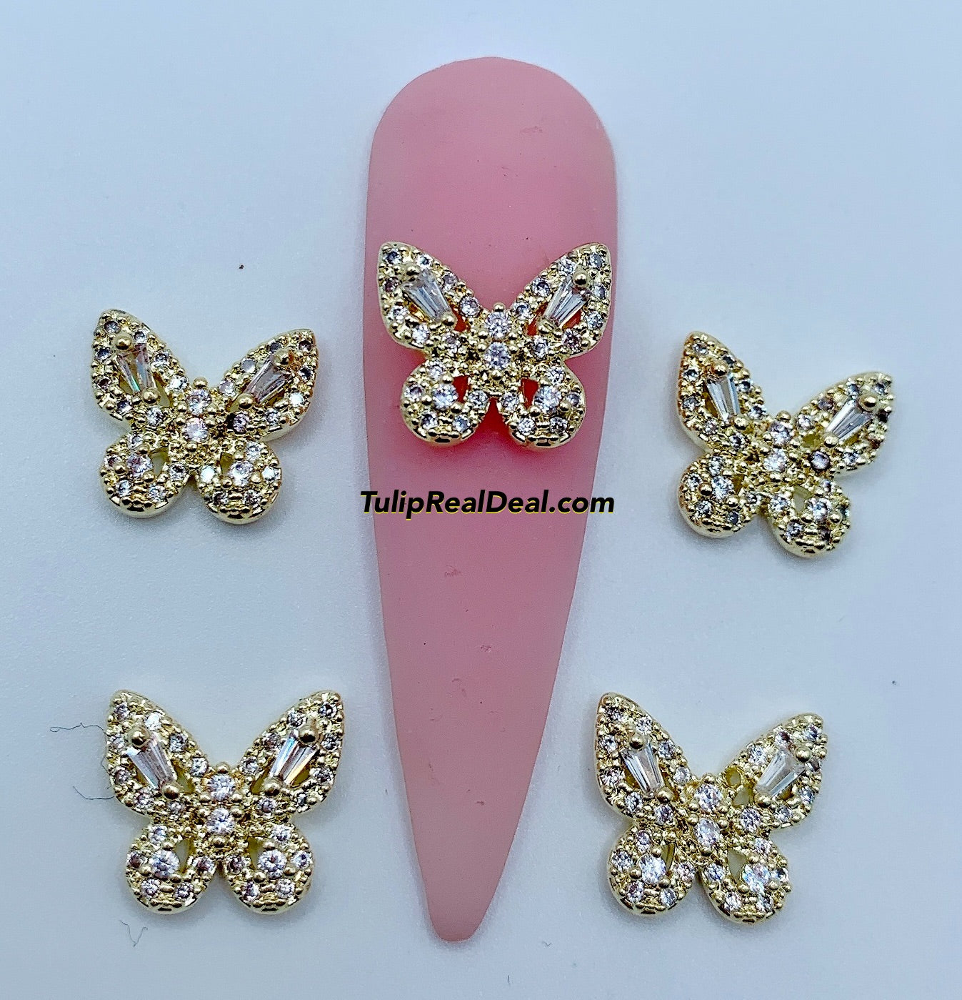 Zircon Bling Butterfly 3D charms 5pcs