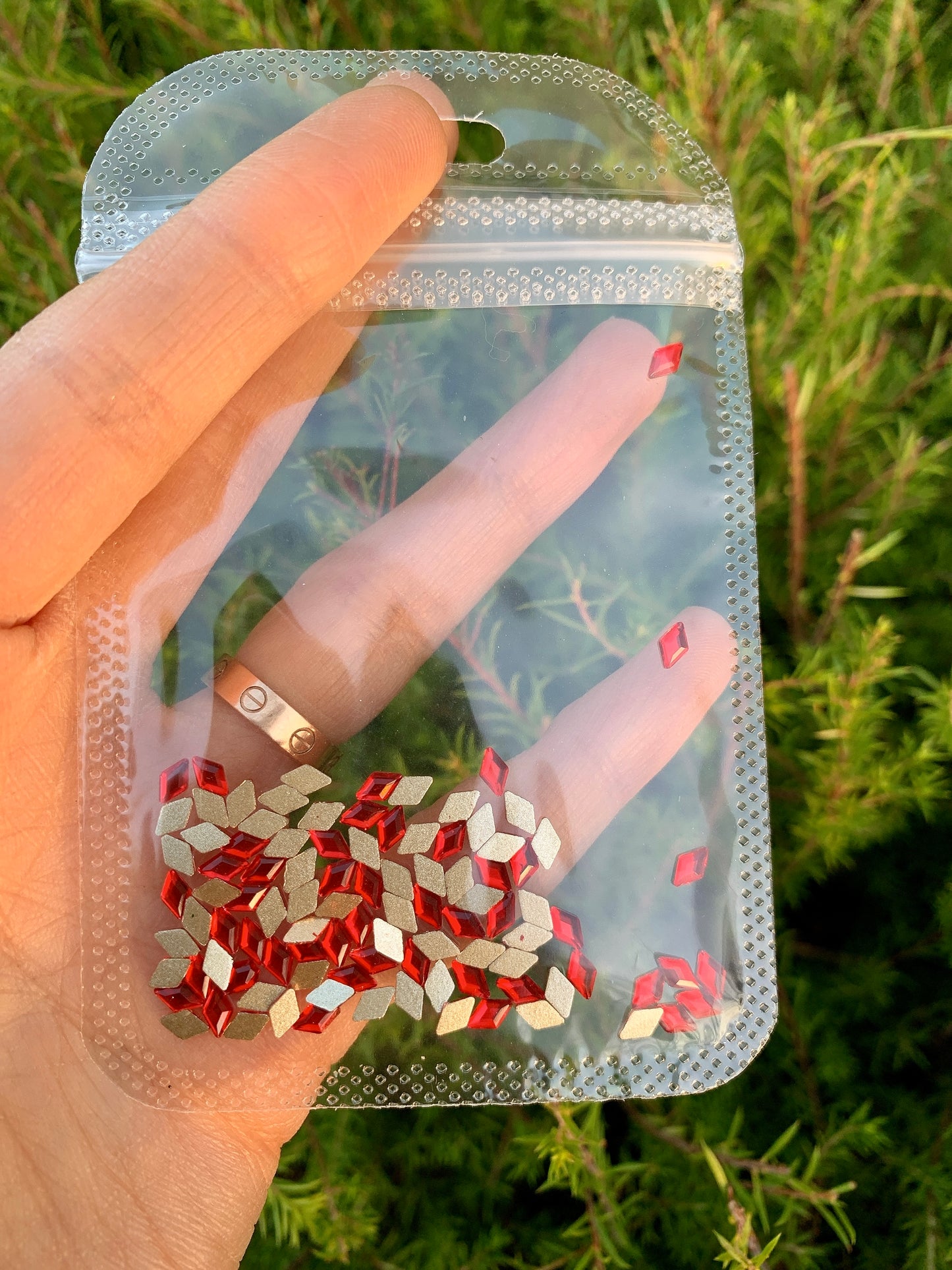 RED Rhinestone Rhombus/ Kite Rhinestones